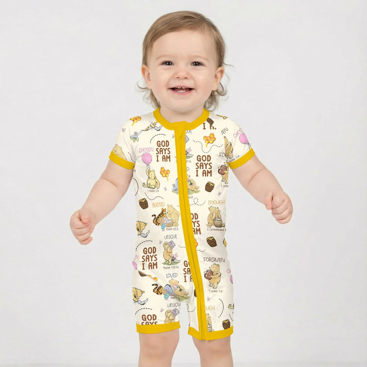 God Says I Am – Little Blessings Bamboo Shorty Zippy