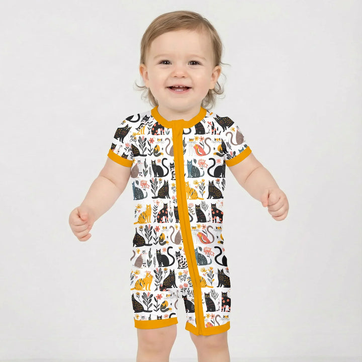 Botanical Cats Bamboo Shorty Zippy