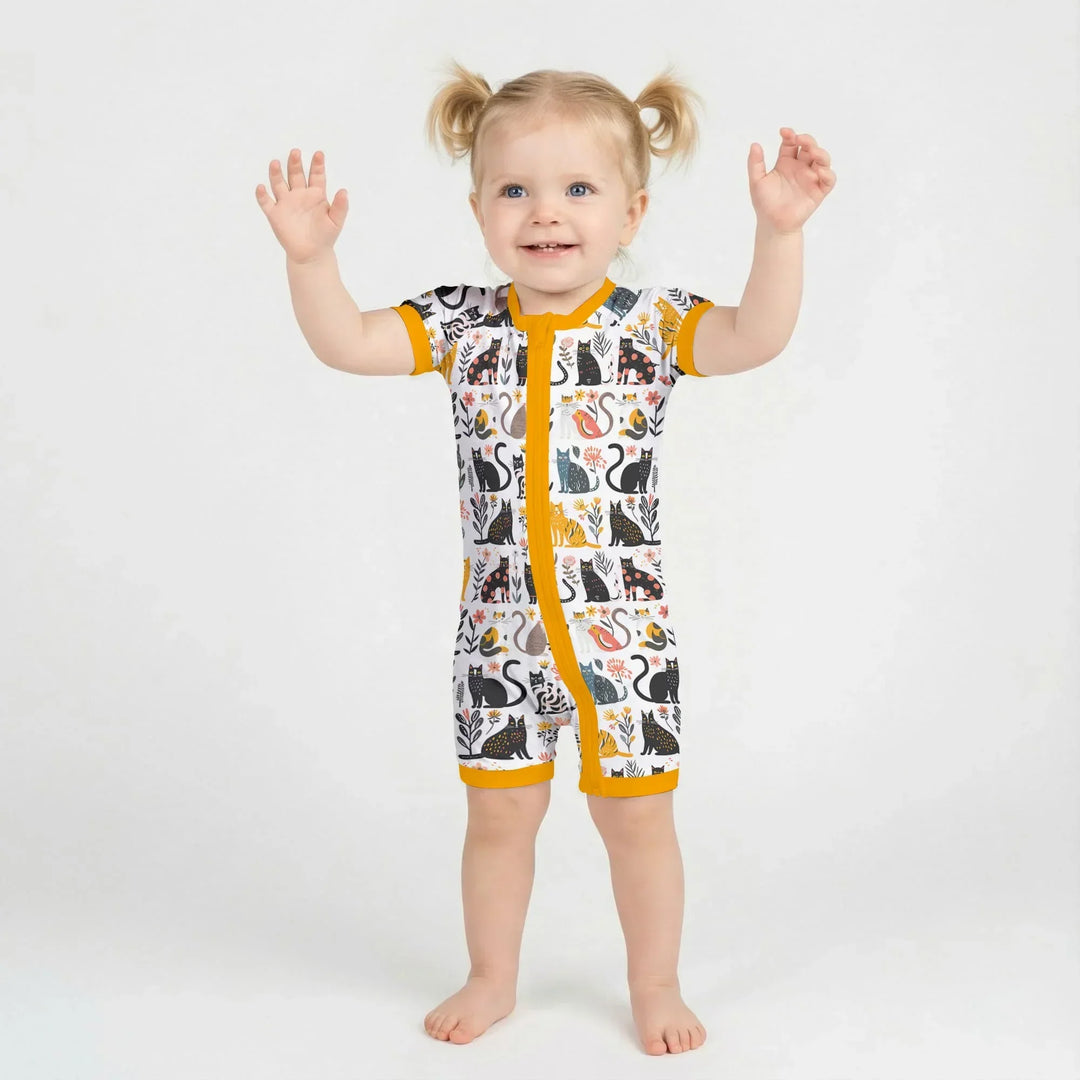 Botanical Cats Bamboo Shorty Zippy