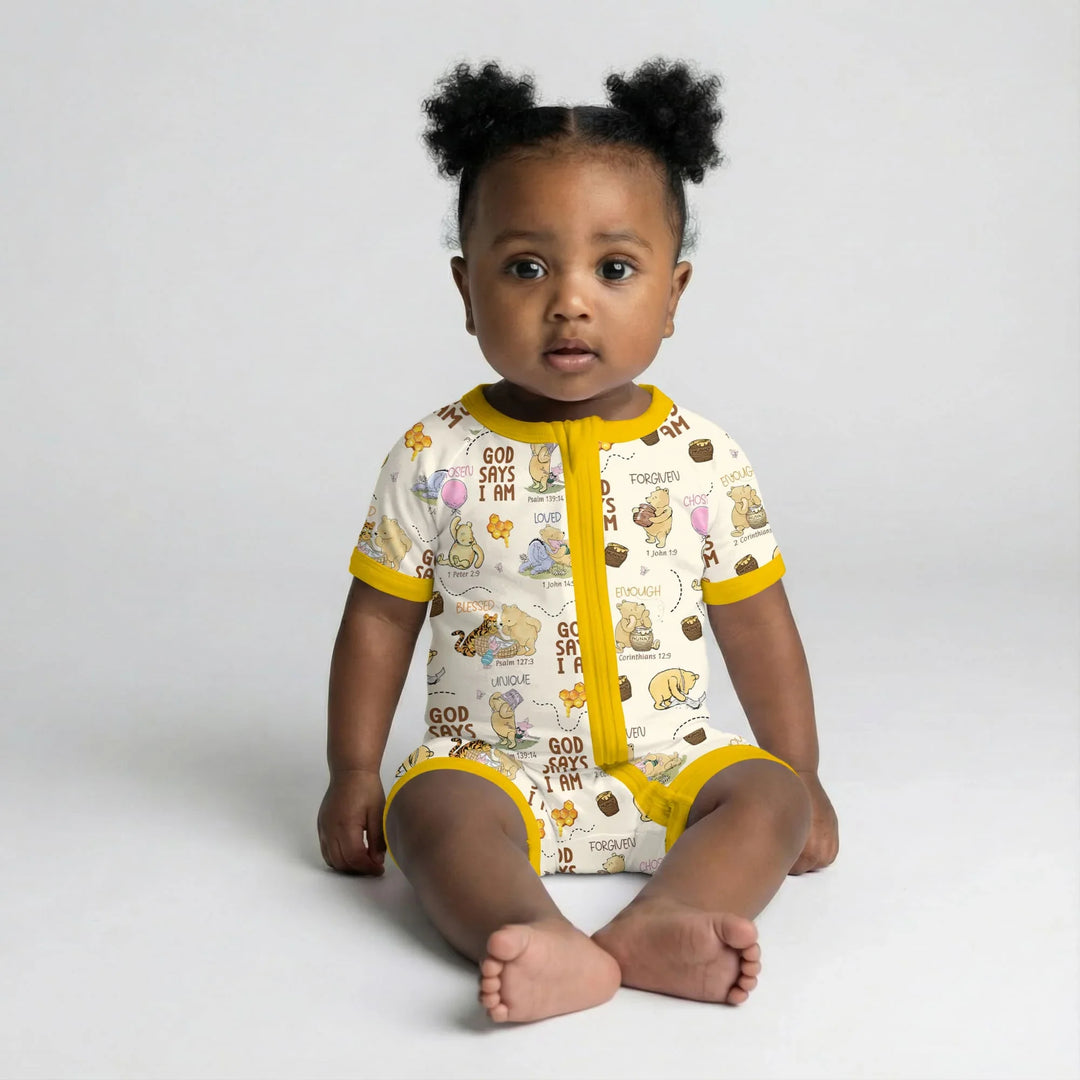 God Says I Am – Little Blessings Bamboo Shorty Zippy
