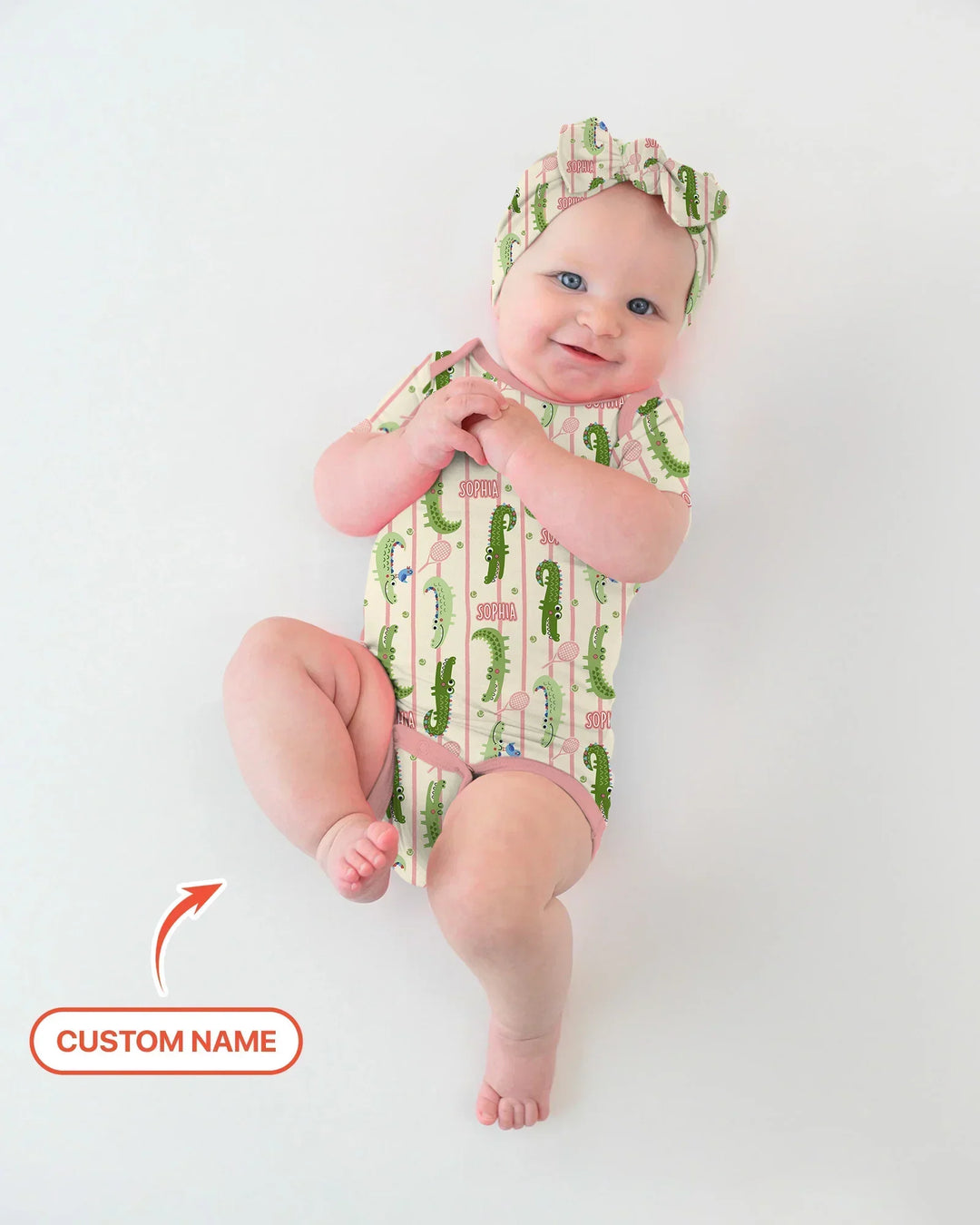 Custom Name Tennis Crocodiles Bamboo Bodysuit