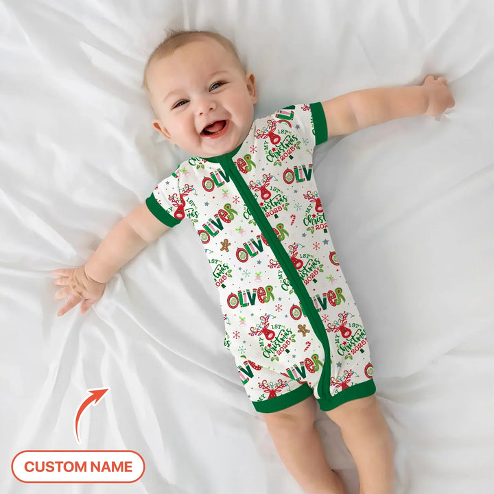 Custome Name "Whimsical Little Green" Shorty Zippy , Custome Name "Whimsical Little Green" Shorty Zippy - 0-3M