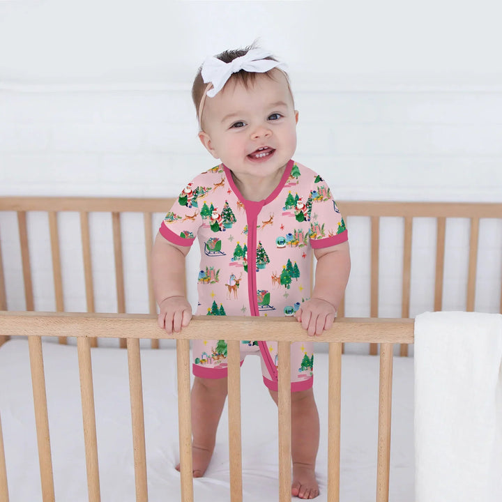 Jolly Forest Christmas Family Matching Bamboo Shorty Zippy