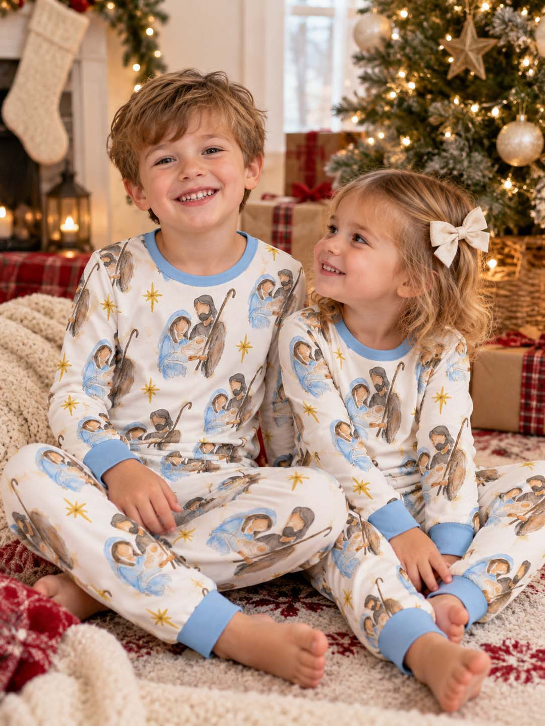 Simple Holy Family Bamboo Two Piece Long Sleeve Pajama Set