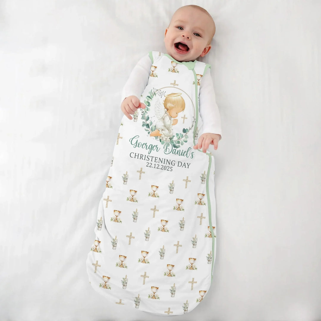 First Christening Day Custom Name Bamboo Sleep Bag