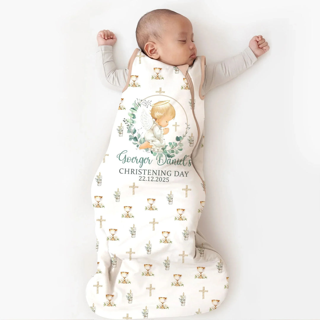 First Christening Day Custom Name Bamboo Sleep Bag