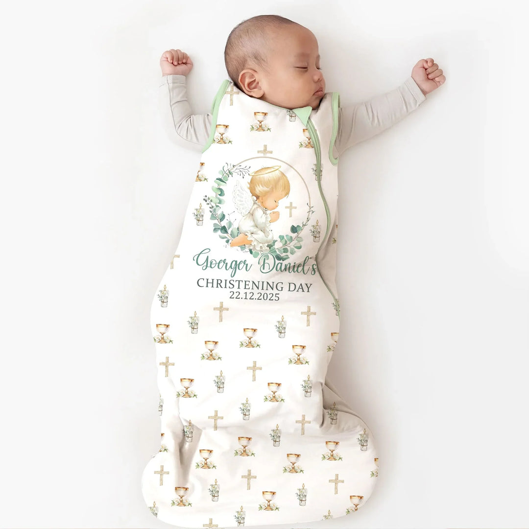 First Christening Day Custom Name Bamboo Sleep Bag