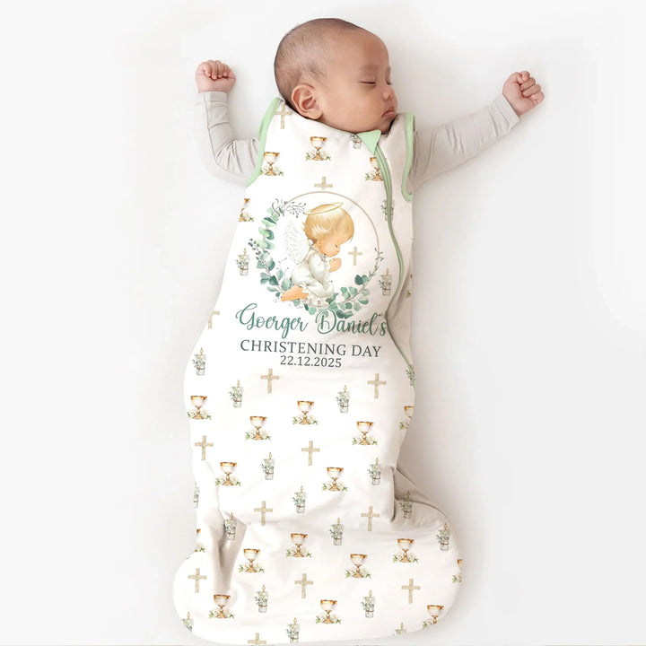 First Christening Day Custom Name Bamboo Sleep Bag