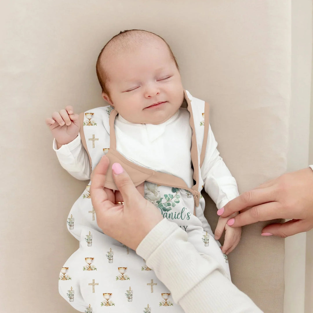 First Christening Day Custom Name Bamboo Sleep Bag