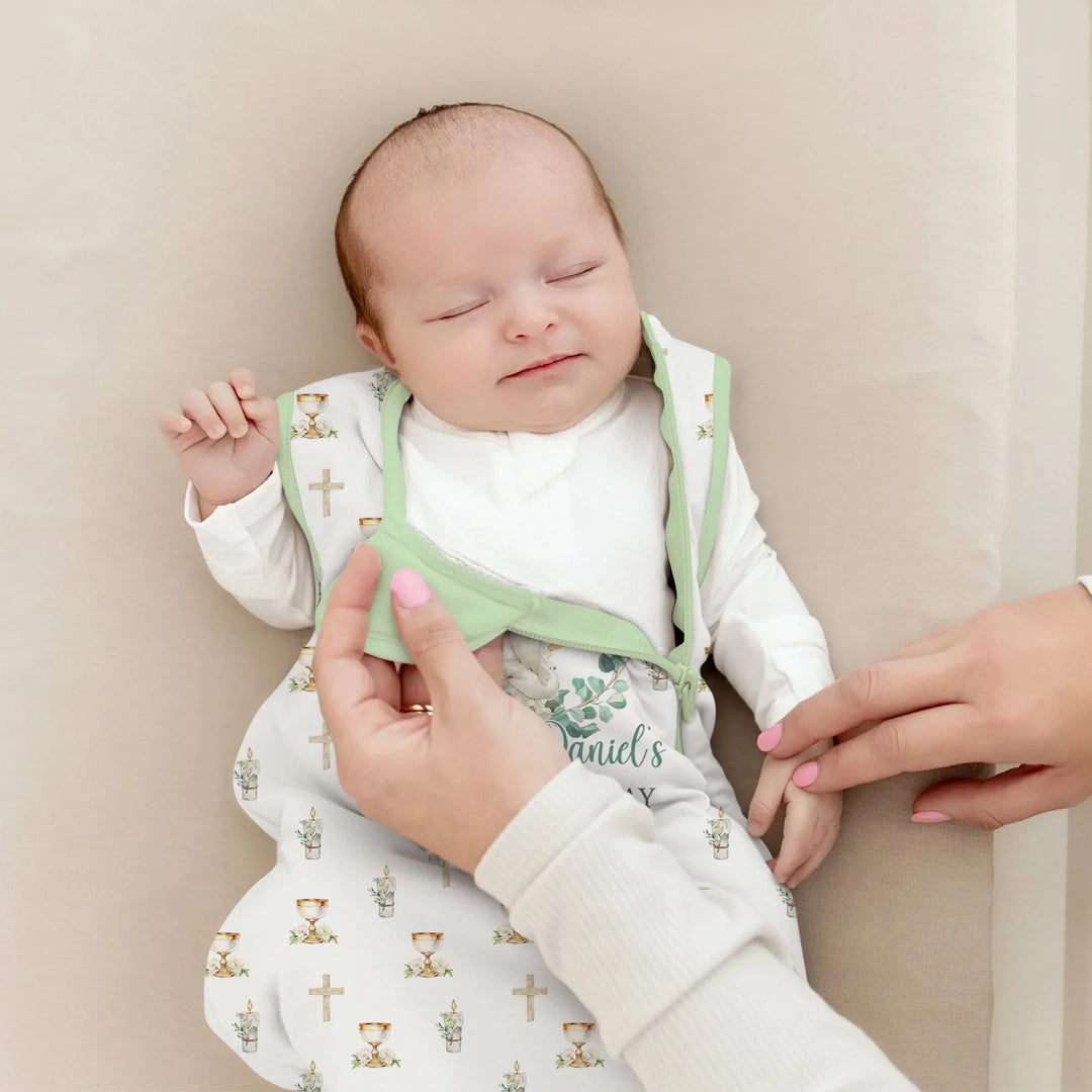 First Christening Day Custom Name Bamboo Sleep Bag