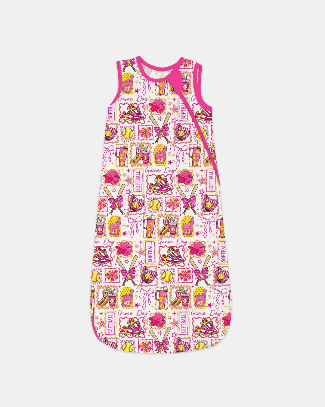 Pink Softball Game Day Bamboo Sleep Bag