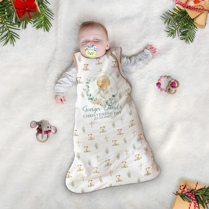 First Christening Day Custom Name Bamboo Sleep Bag