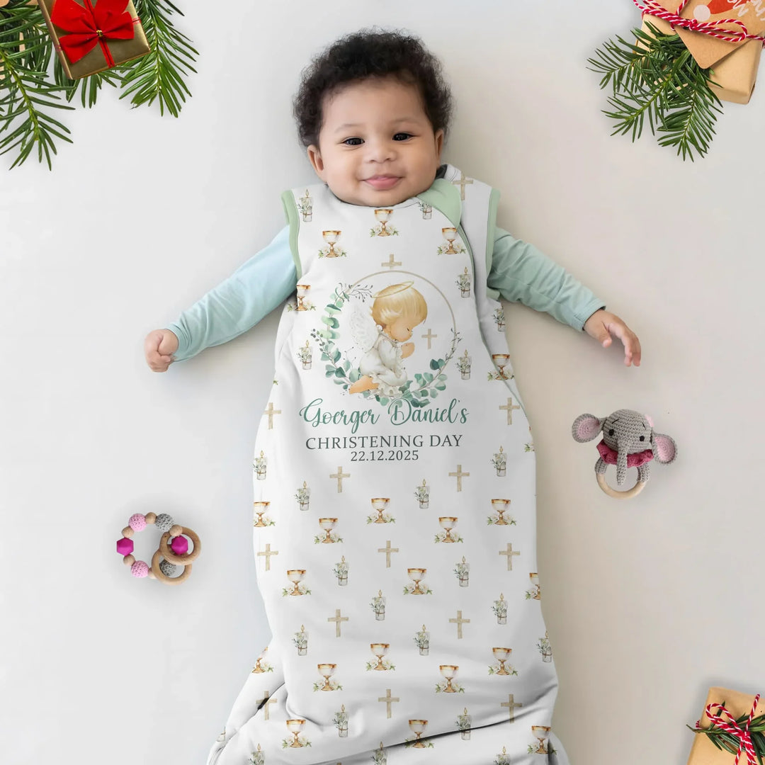First Christening Day Custom Name Bamboo Sleep Bag
