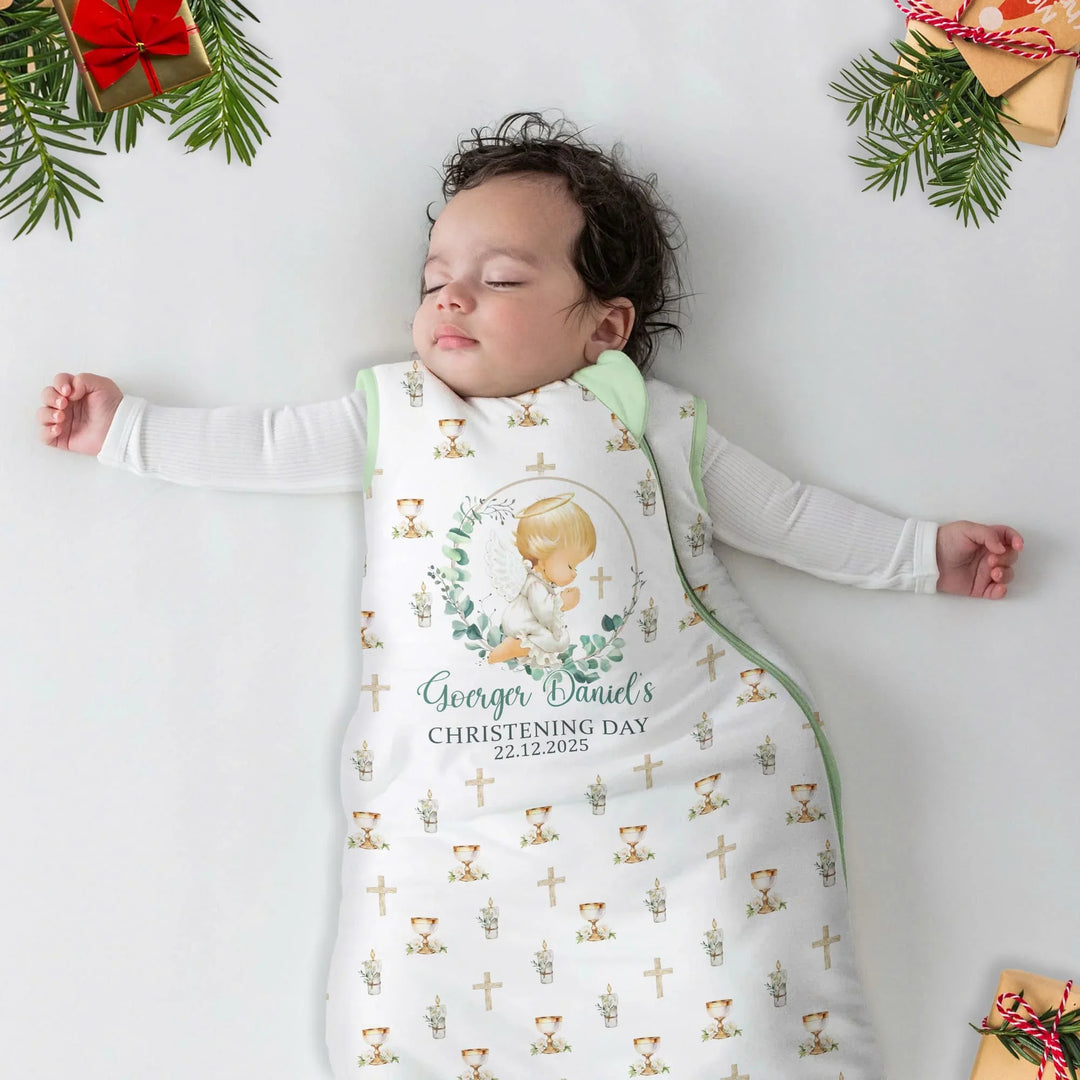 First Christening Day Custom Name Bamboo Sleep Bag