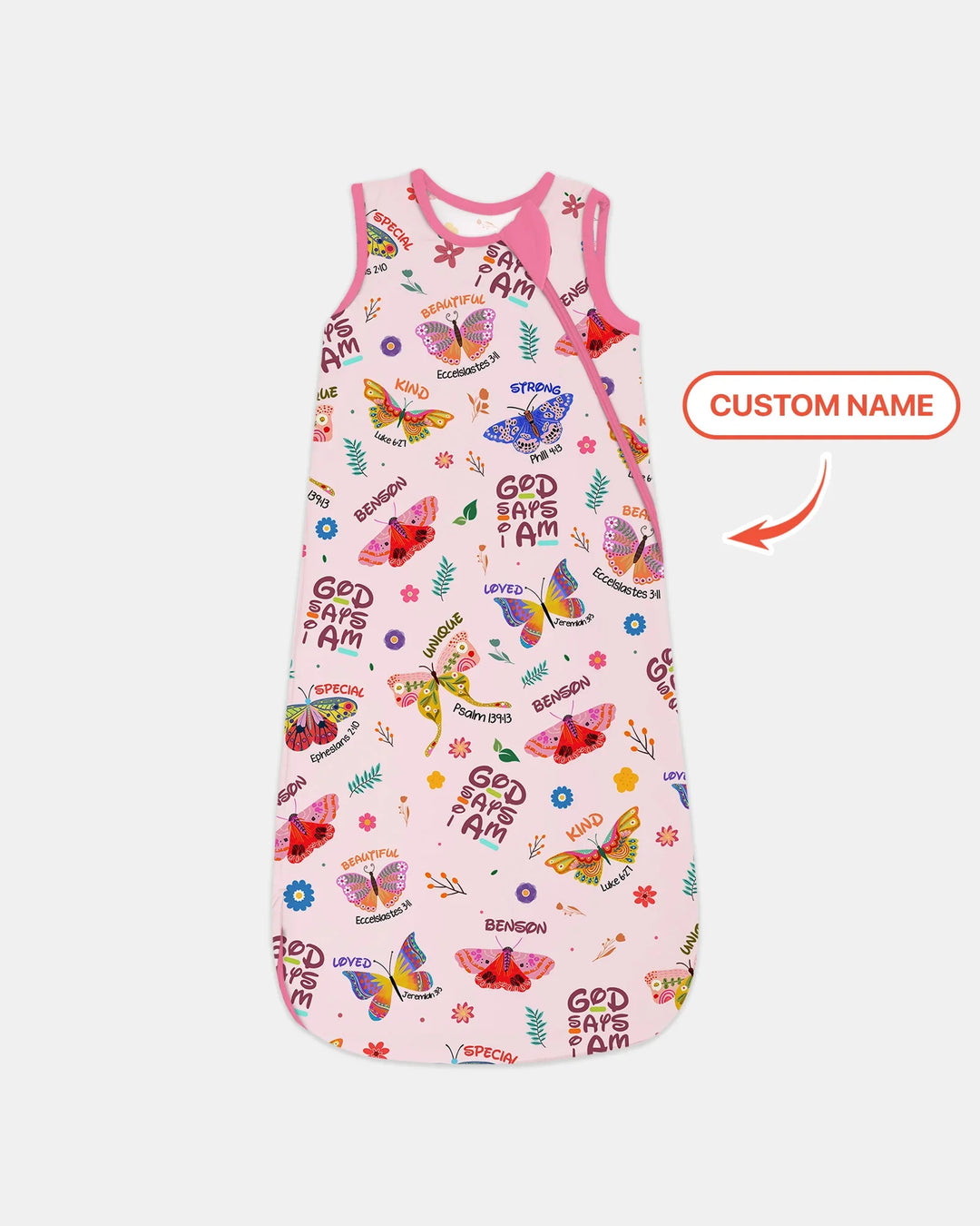 Custom Name God says I am Butterfly Bamboo Sleep Bag