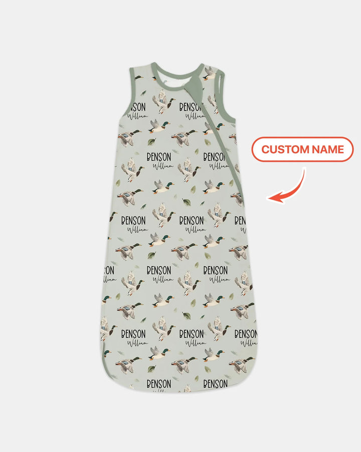 Custom Name Mallard Duck Bamboo Sleep Bag