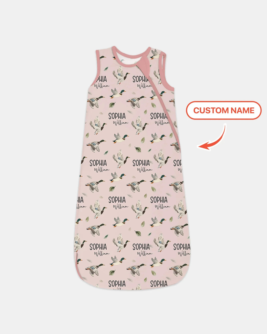 Custom Name Mallard Duck Bamboo Sleep Bag