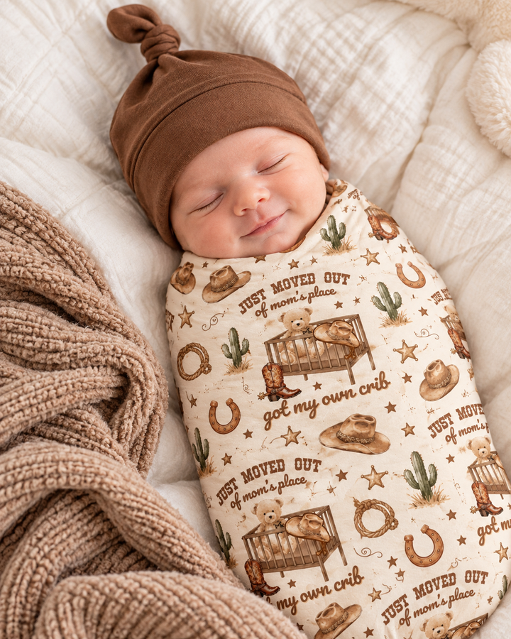 From Mom's Place To Own Crib Western Bamboo Swaddle Blanket
