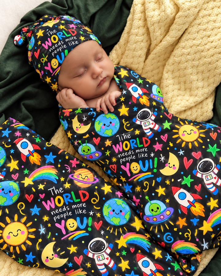 The World Needs More People Like You Bamboo Swaddle Blanket