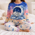 Sleeping Elephant Sky Bamboo Two Piece Long Sleeve Pajama Set