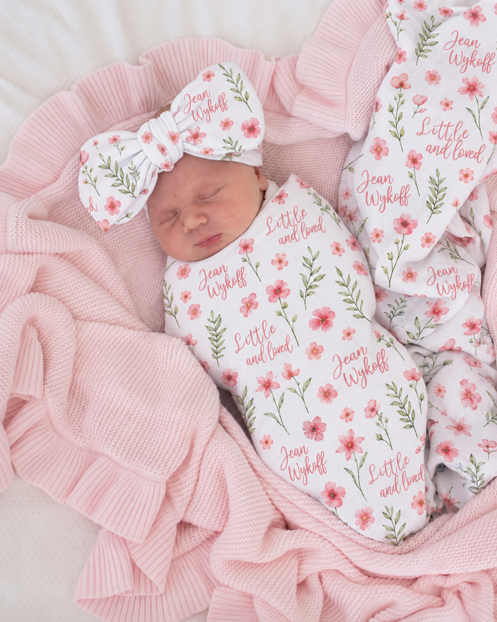 Little & Loved Florals Bamboo Swaddle Blanket
