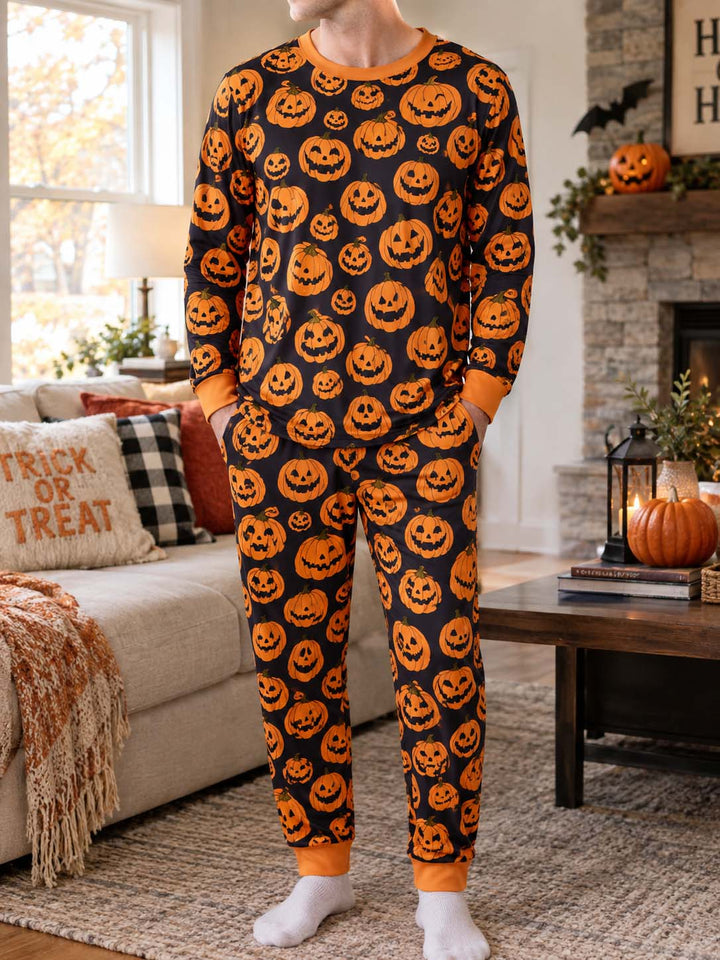 Smiling Pumpkin Patch Bamboo Men's Pajama Set