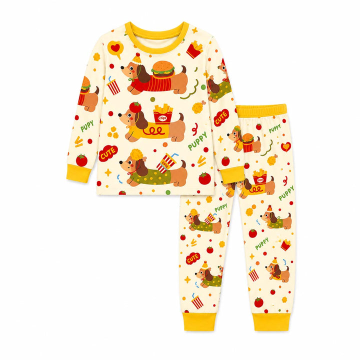 Snack Loving Dachshund Bamboo Two Piece Long Sleeve Pajama Set