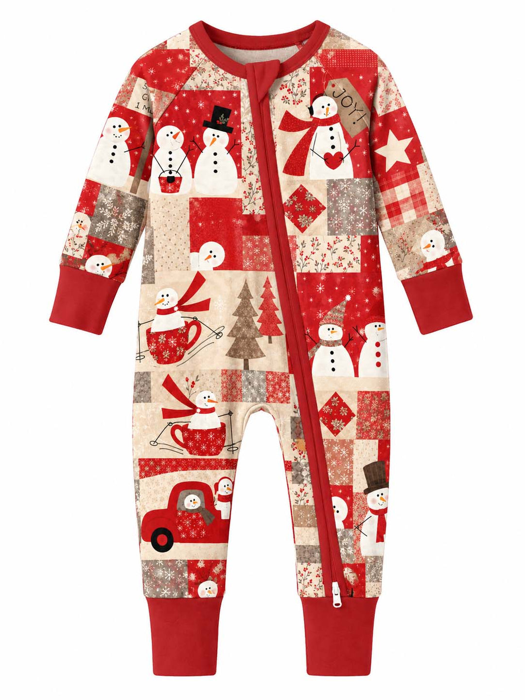 Snowman Christmas Patchwork Bamboo Convertible Zippy