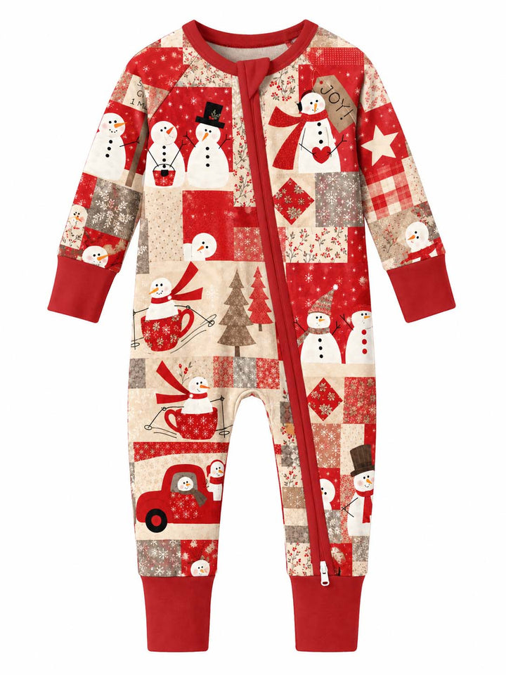 Snowman Christmas Patchwork Bamboo Convertible Zippy