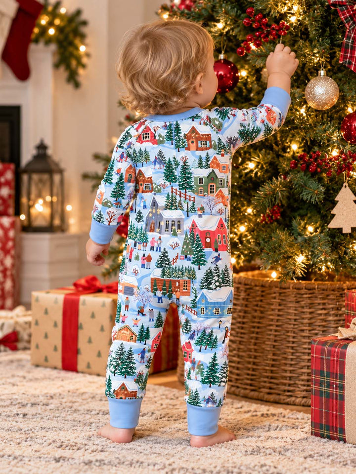 Snowy Christmas Village Bamboo Convertible Zippy