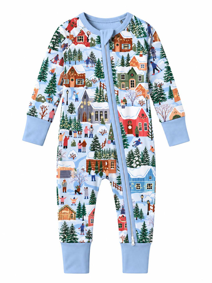 Snowy Christmas Village Bamboo Convertible Zippy