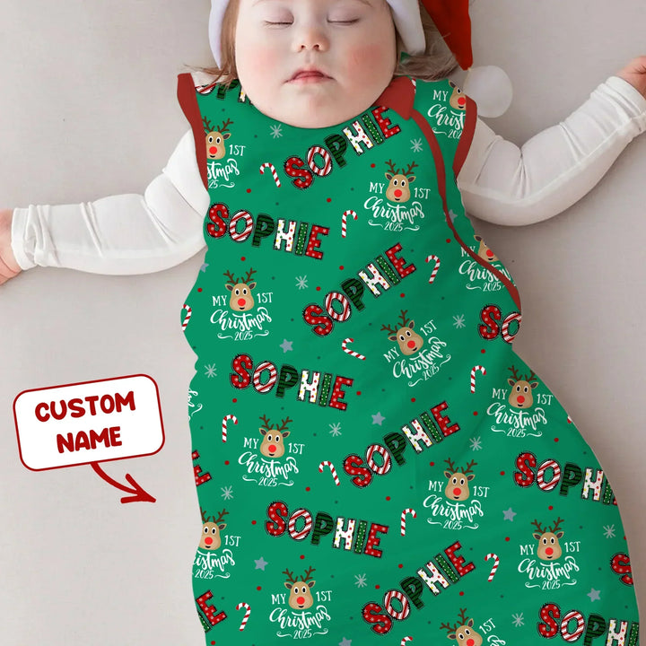 Custom Name "My First Christmas" Sleep Bag , Custom Name "My First Christmas" Sleep Bag - XS / 0.5 TOG
