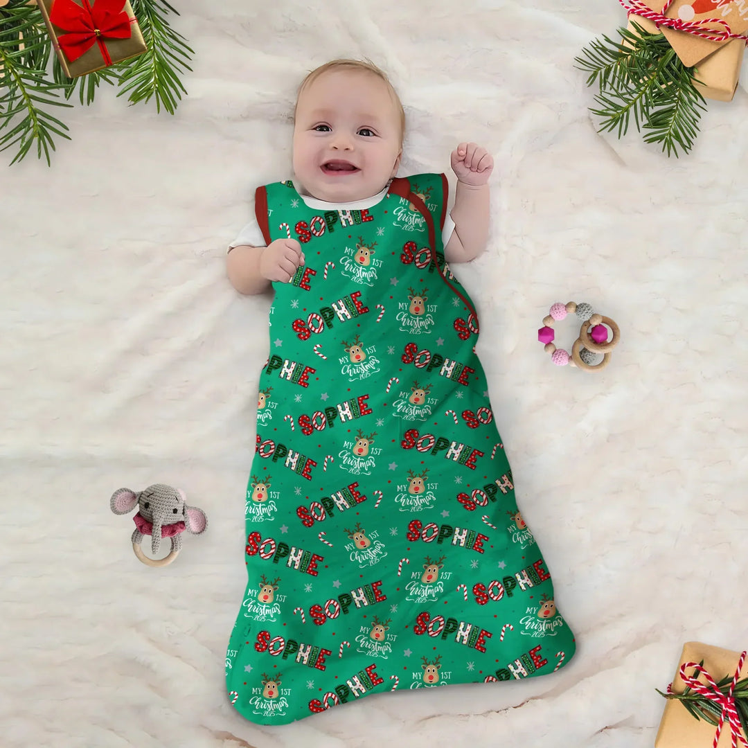 Custom Name "My First Christmas" Sleep Bag , Custom Name "My First Christmas" Sleep Bag - XS / 0.5 TOG