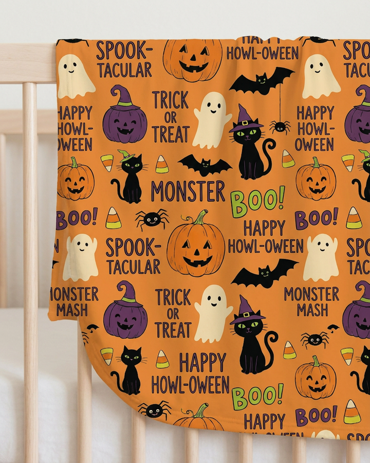Spooky Paw Cuddles Bamboo Blanket