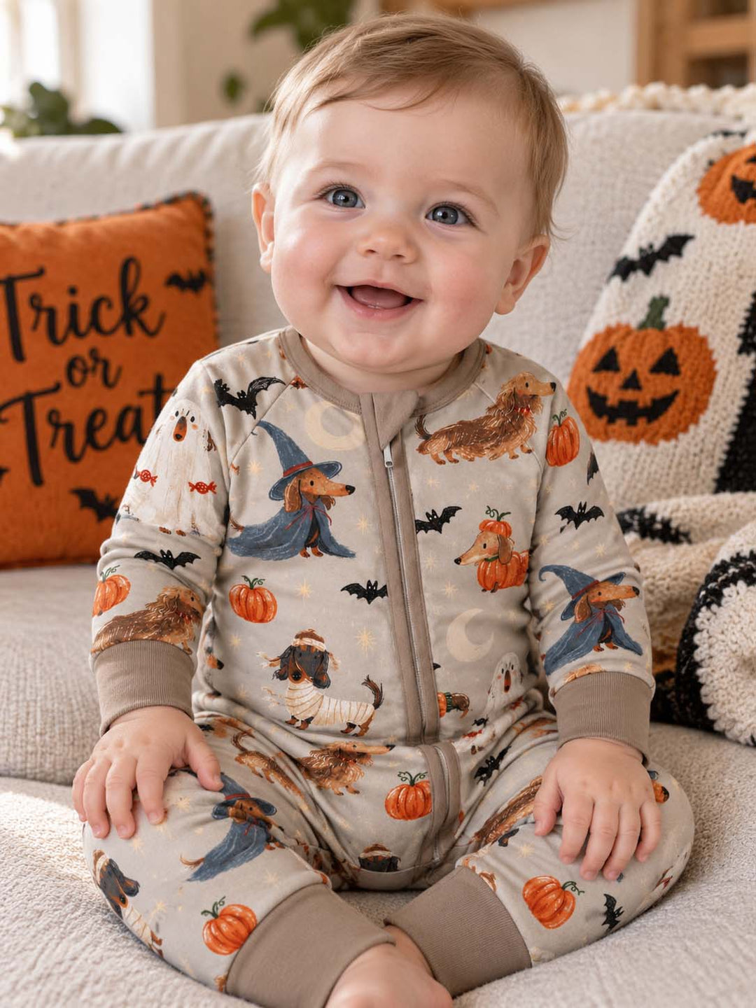 Spooky Dachshund Halloween Night Bamboo Convertible Zippy