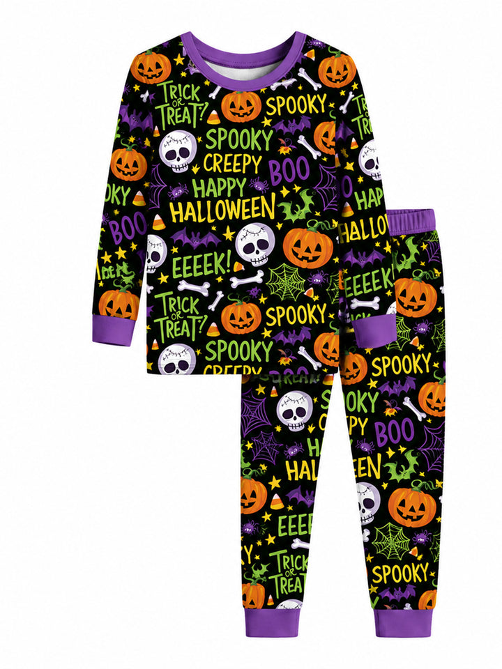 Spooky Halloween Typography Bamboo Men's Pajama Set