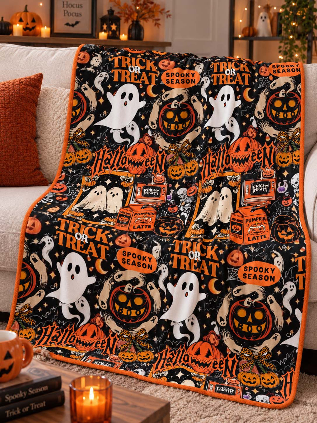 Spooky Season Trick or Treat Bamboo Blanket