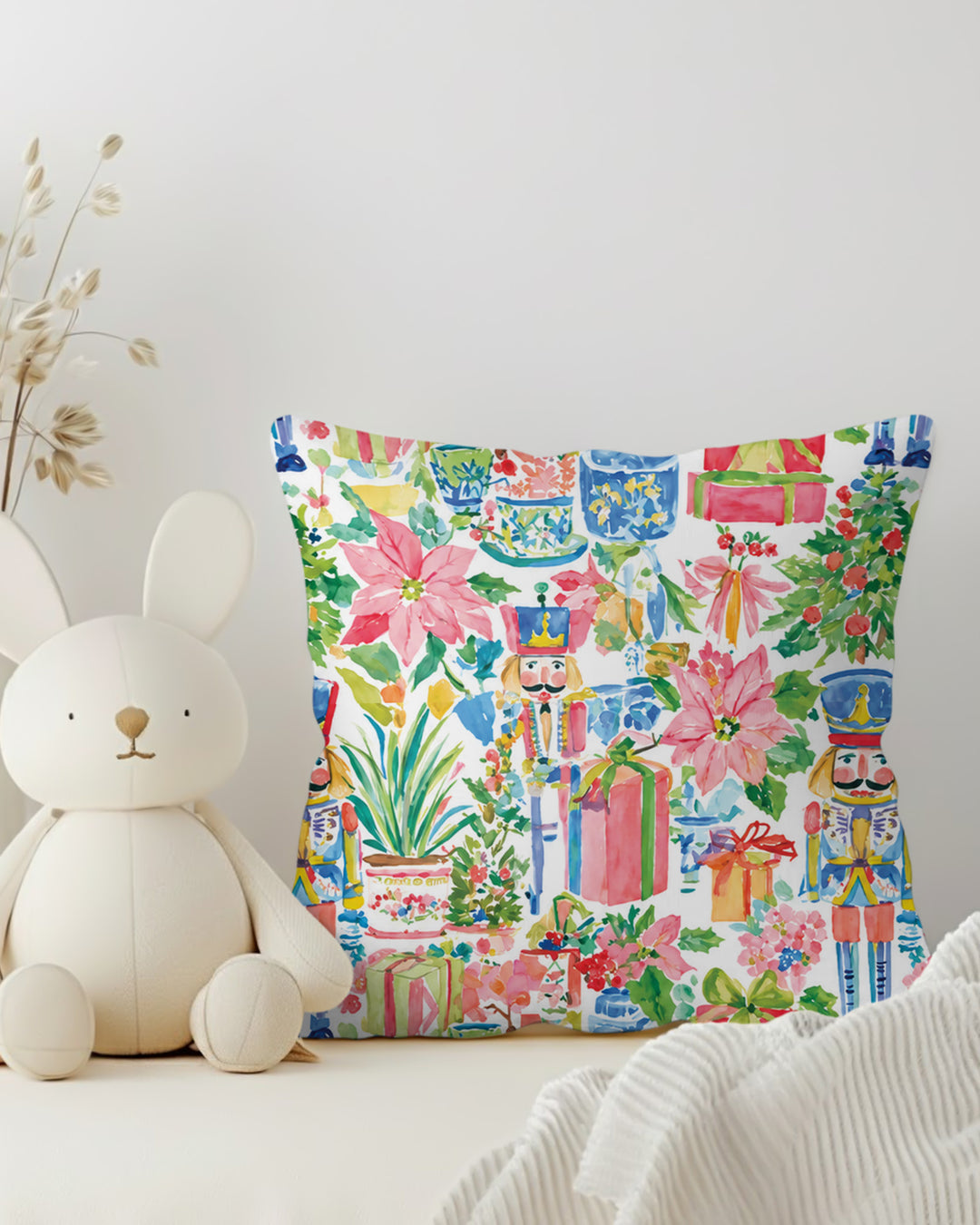 Watercolor Nutcracker Holiday Bamboo Pillow Case