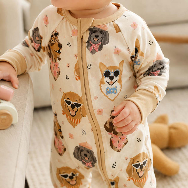 Stylish Dog Faces Bamboo Convertible Zippy