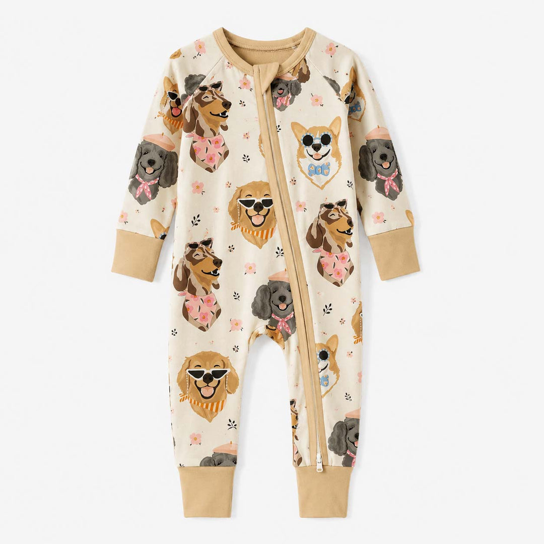 Stylish Dog Faces Bamboo Convertible Zippy