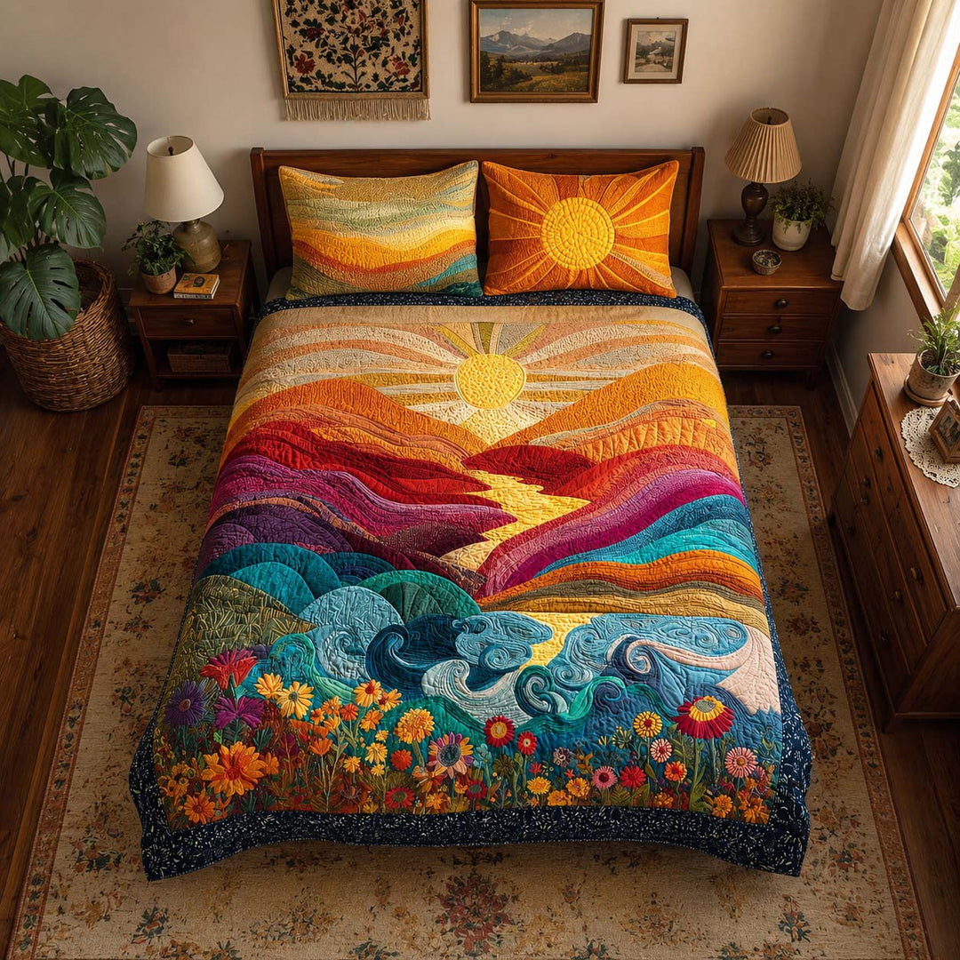 Sunny Escape Bamboo Quilt Bedding Set