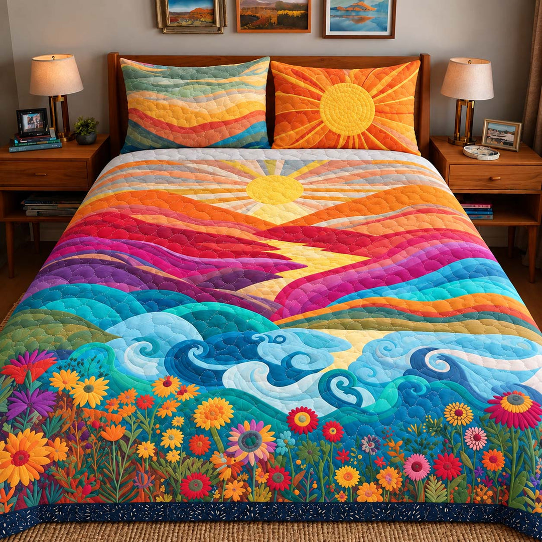 Sunny Escape Bamboo Quilt Bedding Set
