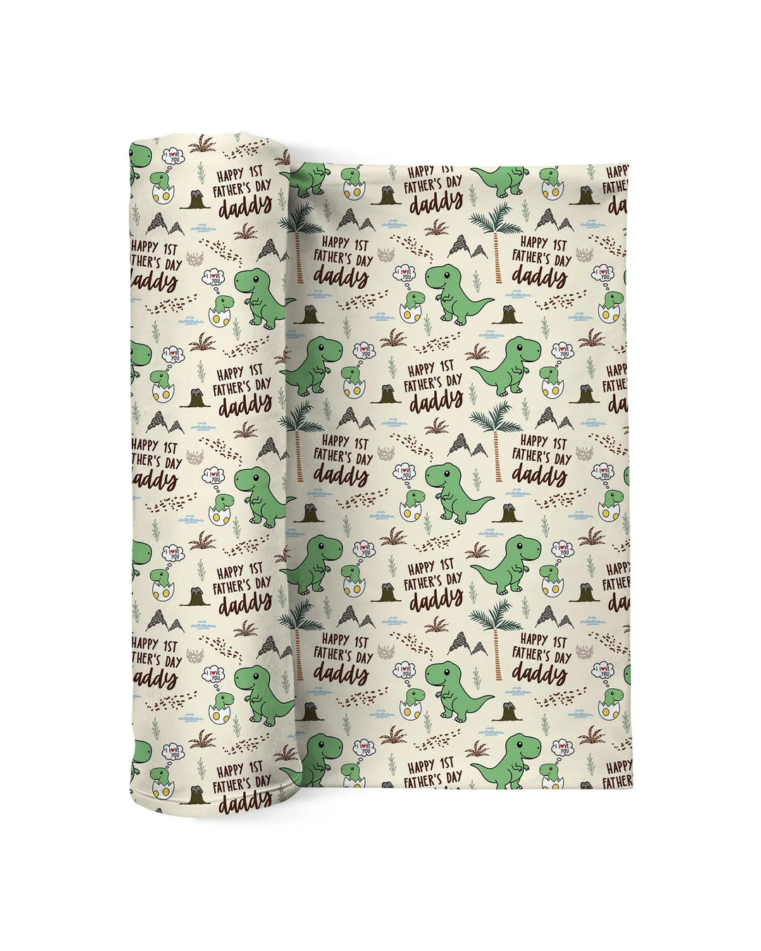 First Father's Day Daddysaurus swaddle blanket