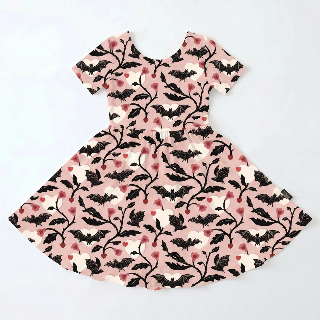 Midnight Bat Garden Bamboo Twirl Dress