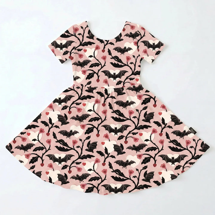 Midnight Bat Garden Bamboo Twirl Dress