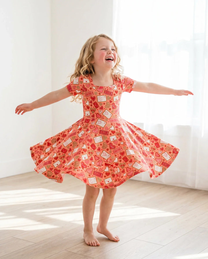 Sweetheart Mail Mix Bamboo Twirl Dress