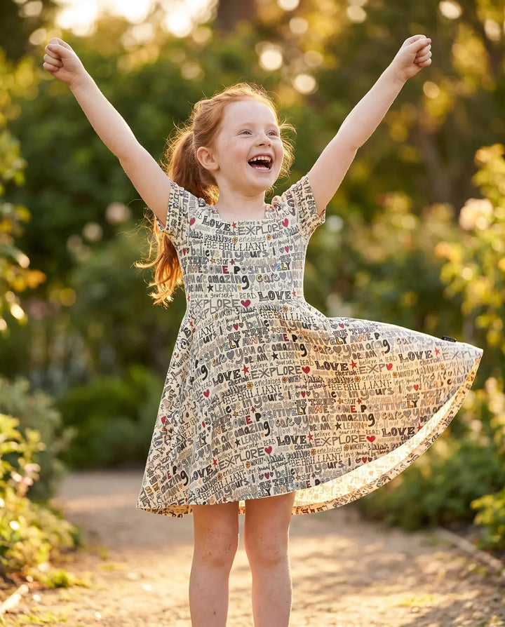 Positive Mindset Doodles Bamboo Twirl Dress