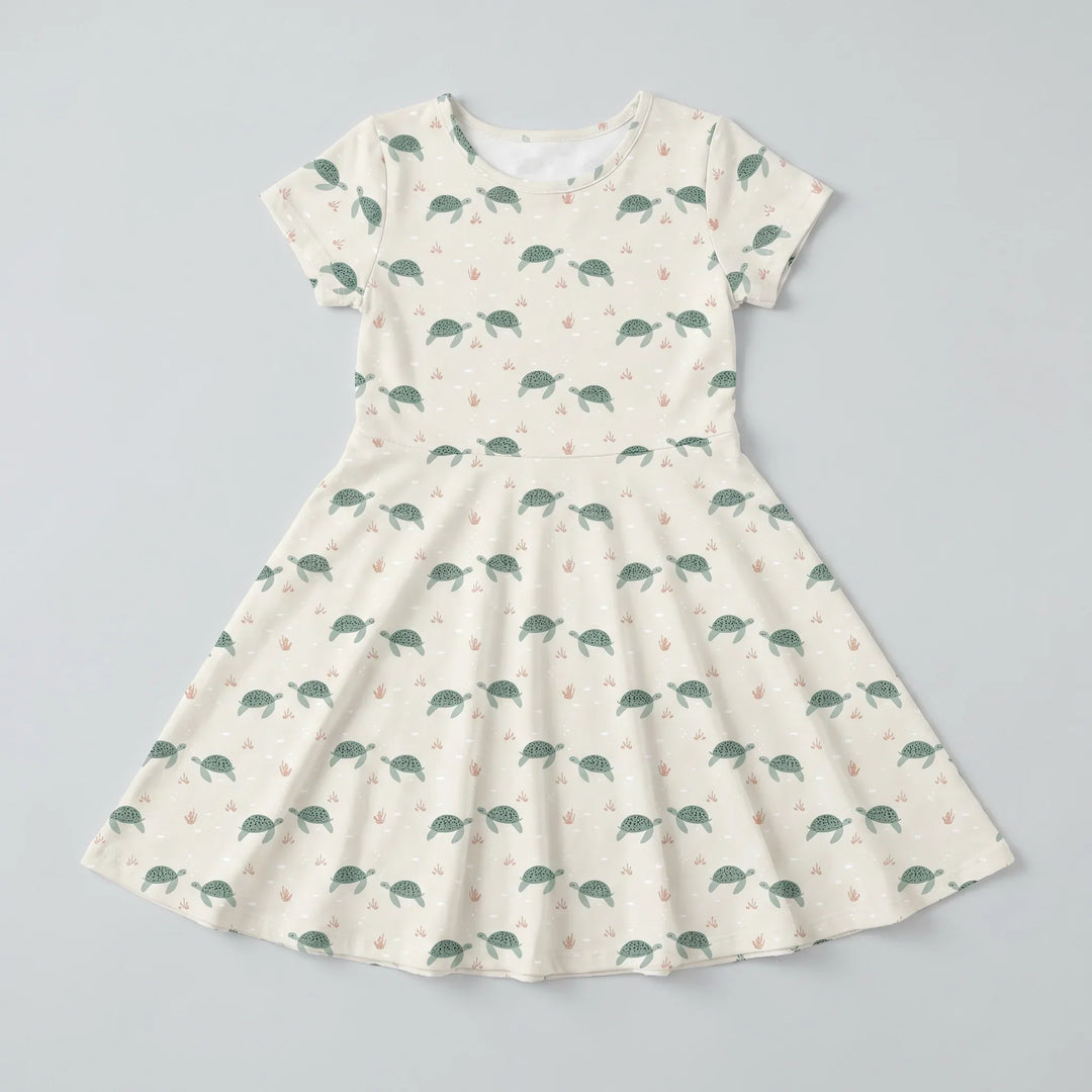 Little Sea Turtle Drift Bamboo Twirl Dress