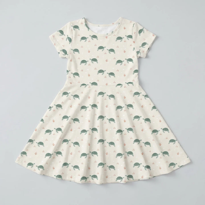 Little Sea Turtle Drift Bamboo Twirl Dress