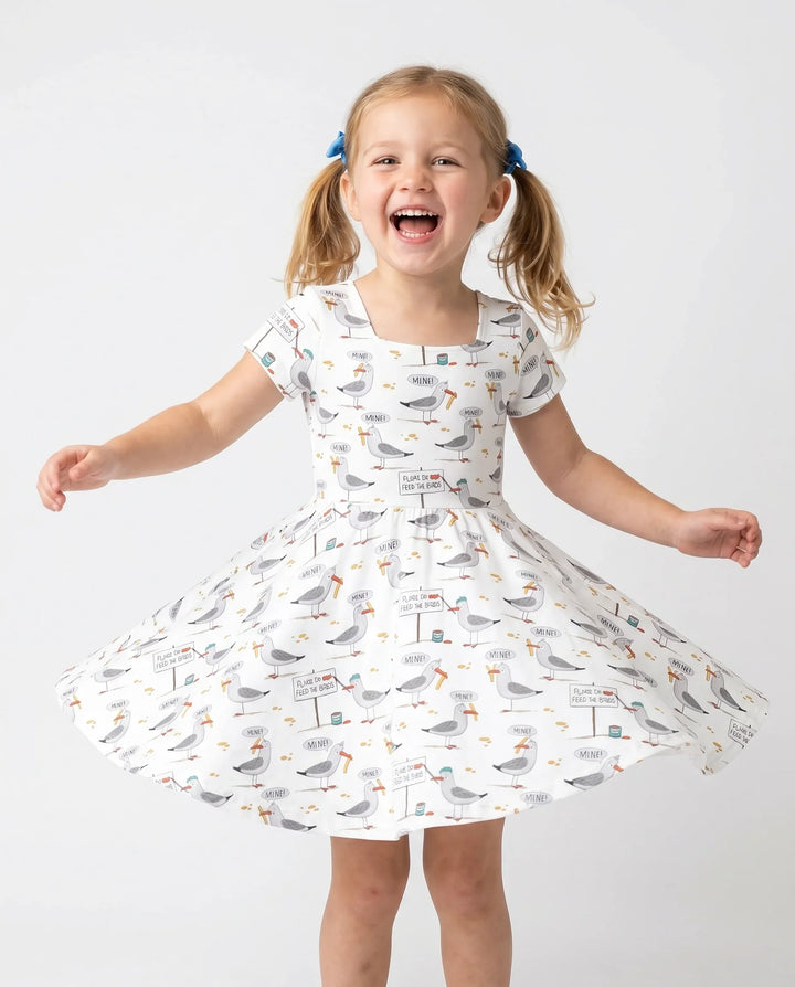 Mine Seagull Snack Bamboo Twirl Dress